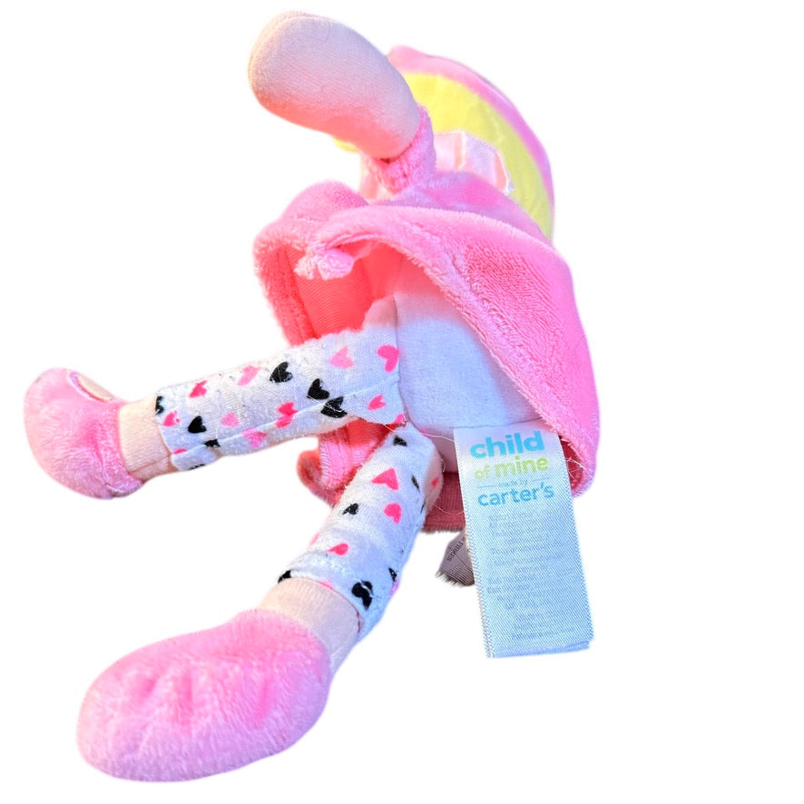 Carter's Child of Mine Plush 11" Baby Doll, Stitched Features, Yellow Hair, Dainty Pink Clothes