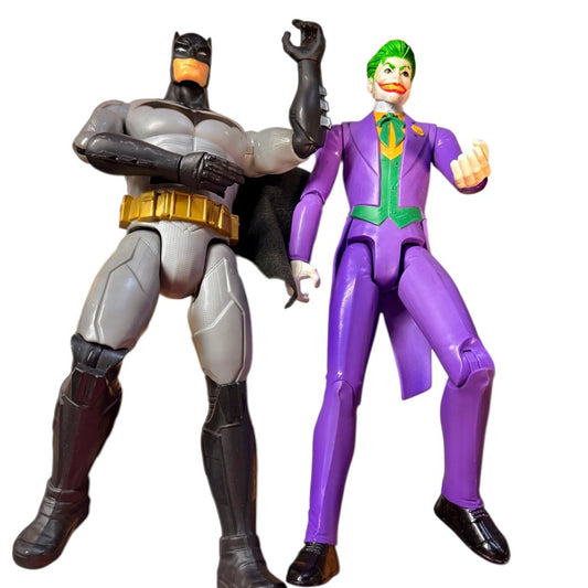 Batman and Joker, DC Comics 12" Action Figures in Good Preowned Condition