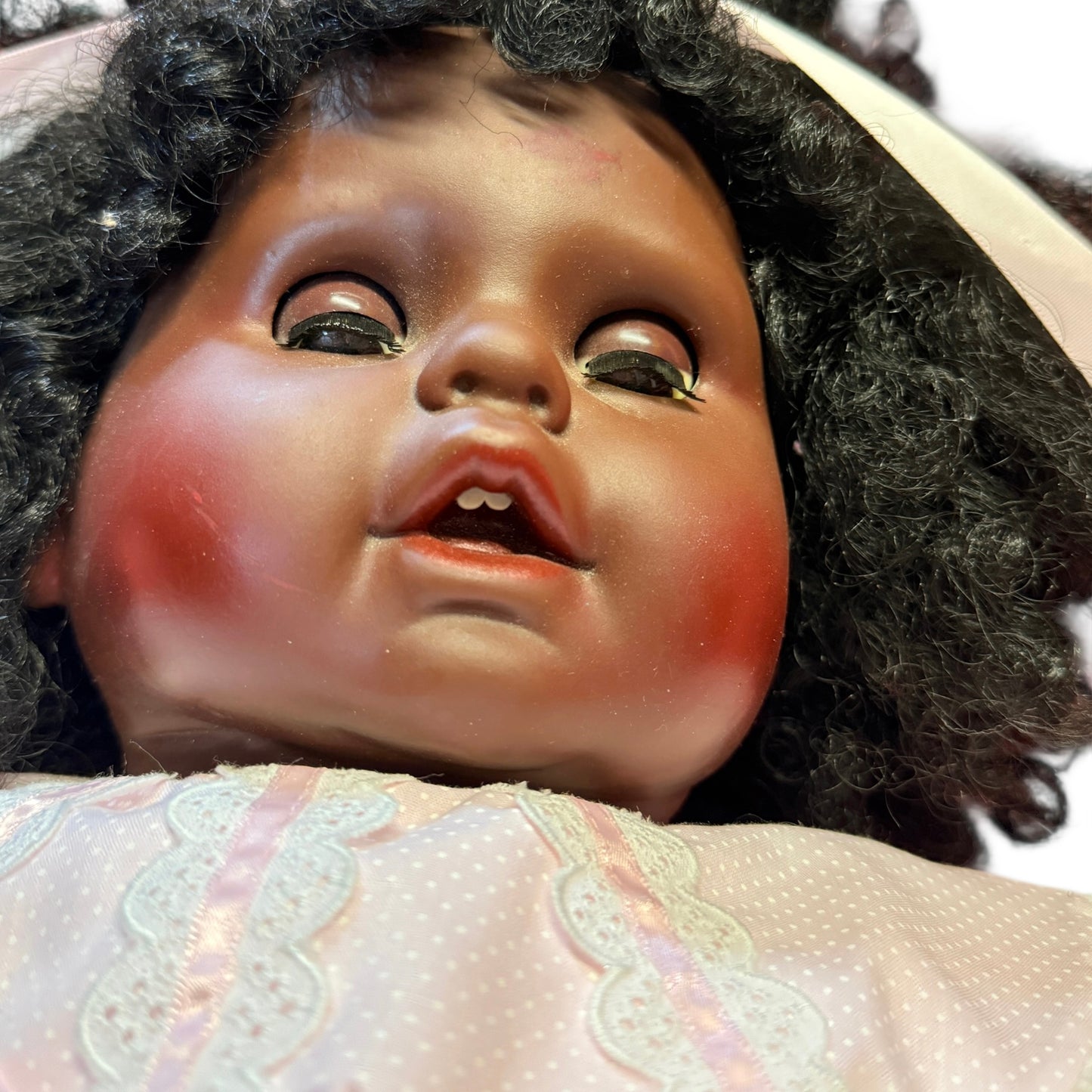 Exquisitely Made Black 24"Toddler Doll, Big Brown Eyes, Ultra Black Curly Hair, Adorable!