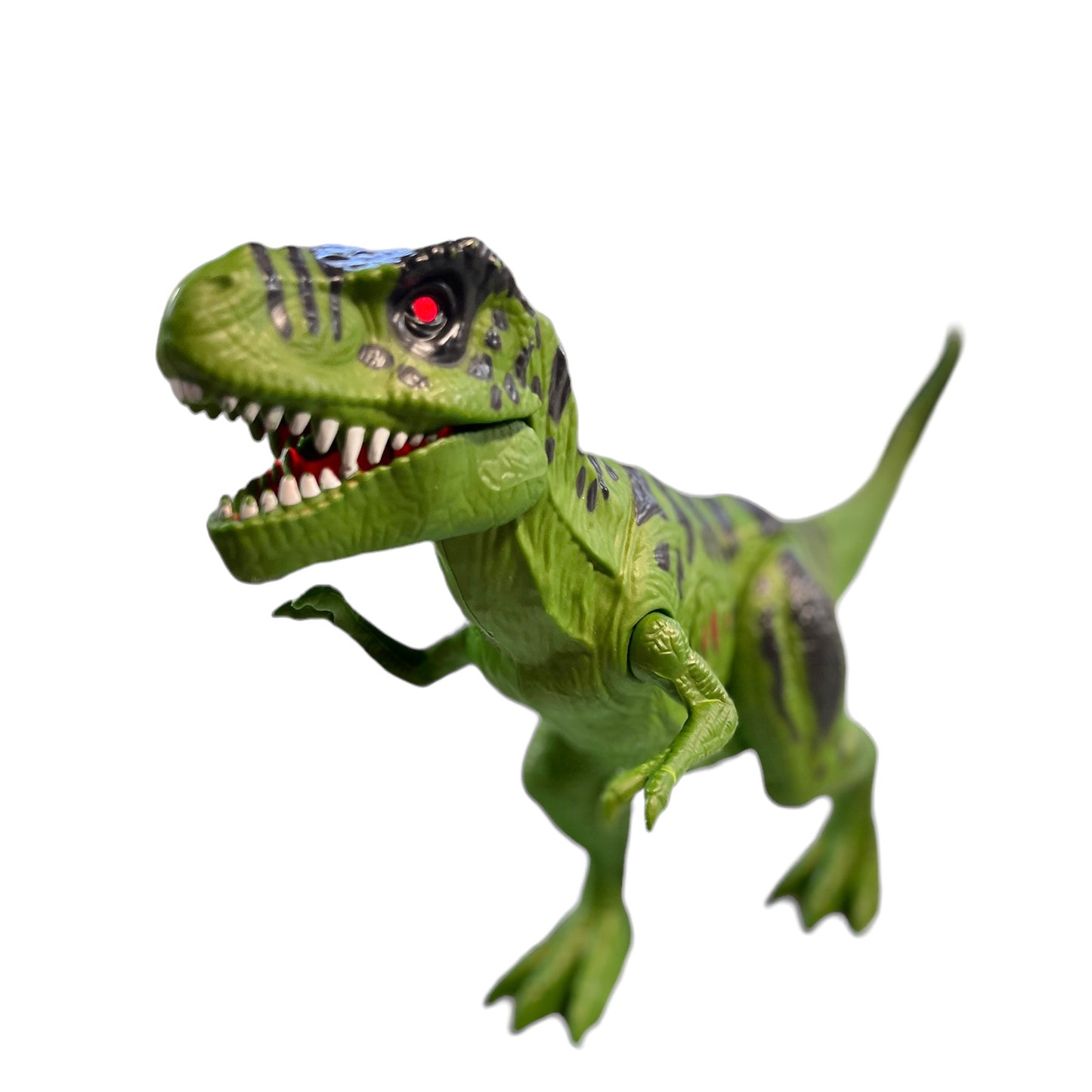 Roaring Jurassic ParkT-Rex Toy Dinosaur, Eyes Glow Red when Activated Good Preowned Working Condition