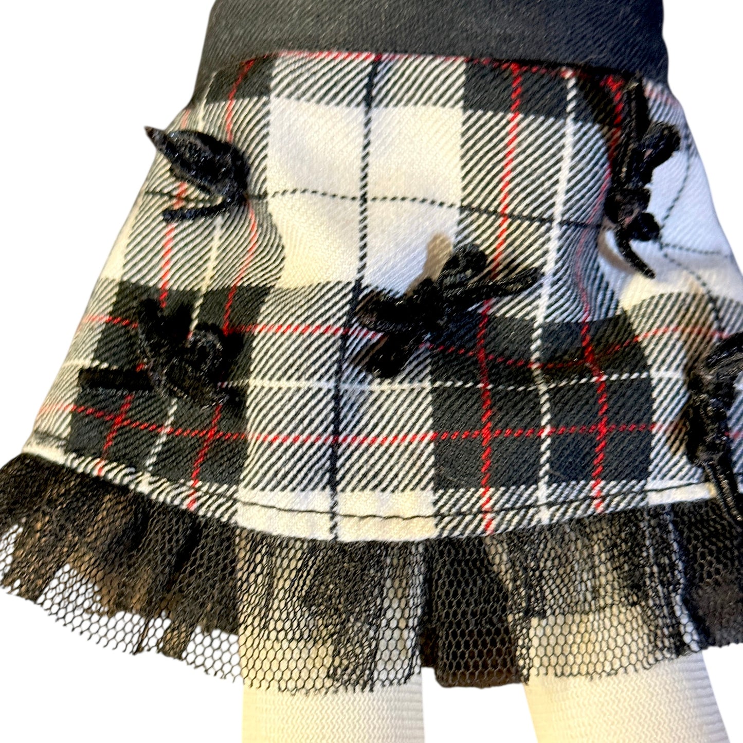 Children's Place 13" Plush Fashion Doll, Red Yarn Hair, Tartan Skirt, Shiny Shoes and Purse! GUC