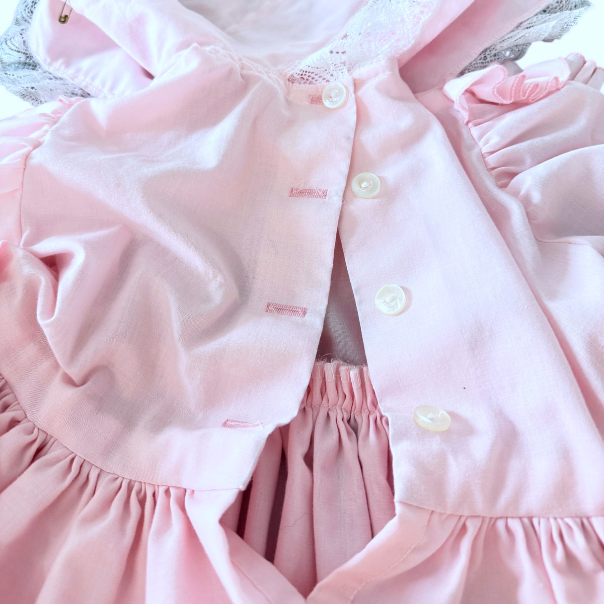 Exquisite Pink Ruffled Circle Dress, Vintage Preowned Size 2T-4T, A Real Treasure! EVC