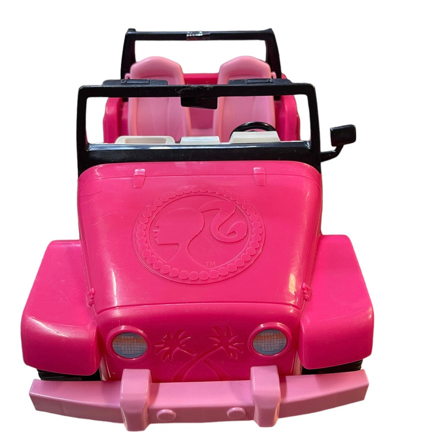 Mattel Barbie Jeep Cruiser, Hot Pink, Black Accents, Pink Seats 2008 Preowned GC