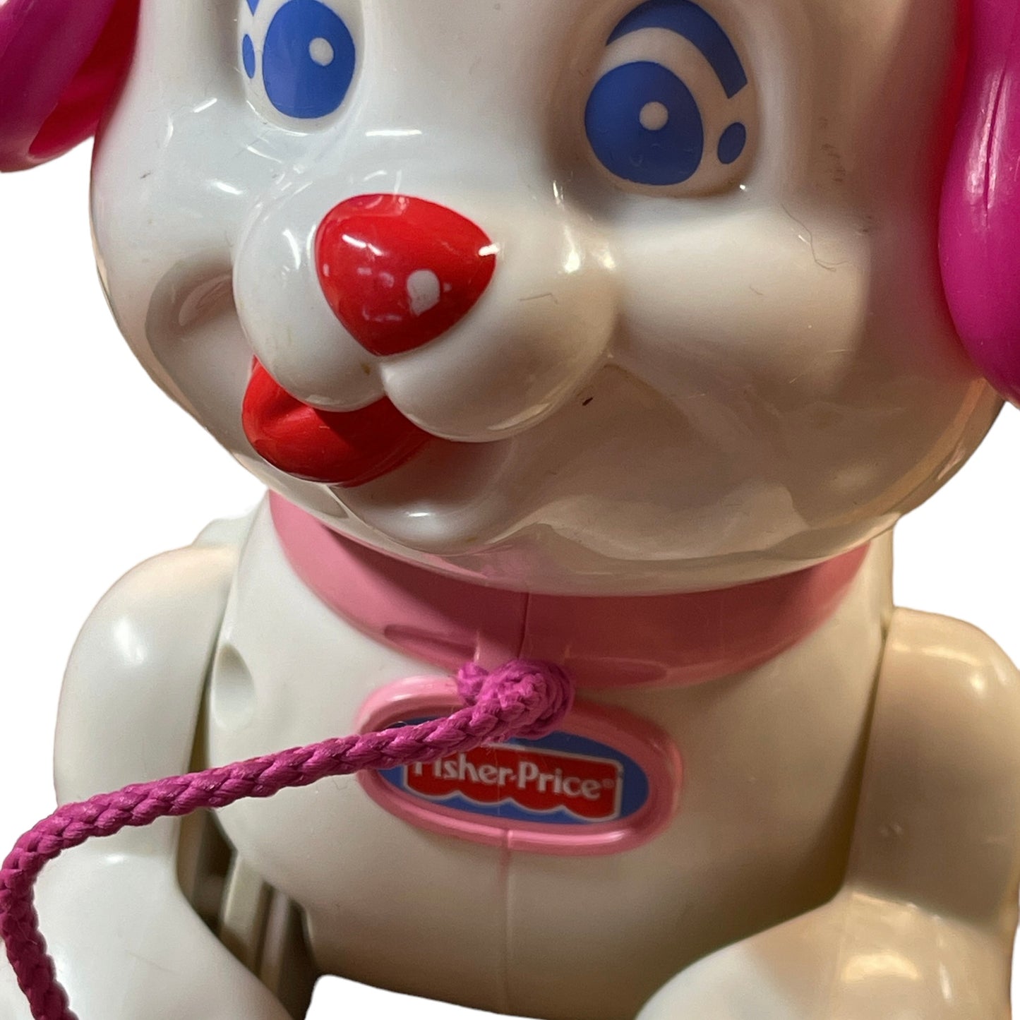 Fisher Price Lil Snoopy Pink Dog Pull Puppy Toddler Toy with Knotted Pull String