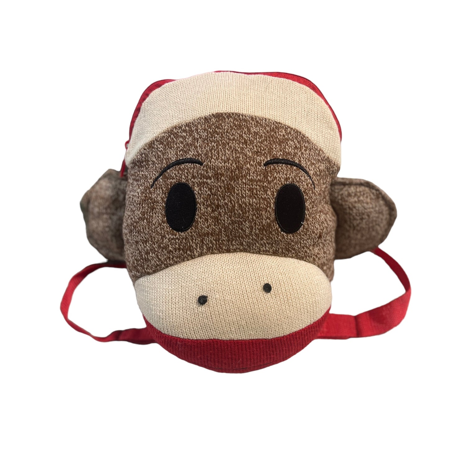 MAXX  Classic Zippered SockMonkey Backpack / Pillow  Adjustable  Straps, Room for Treasures!