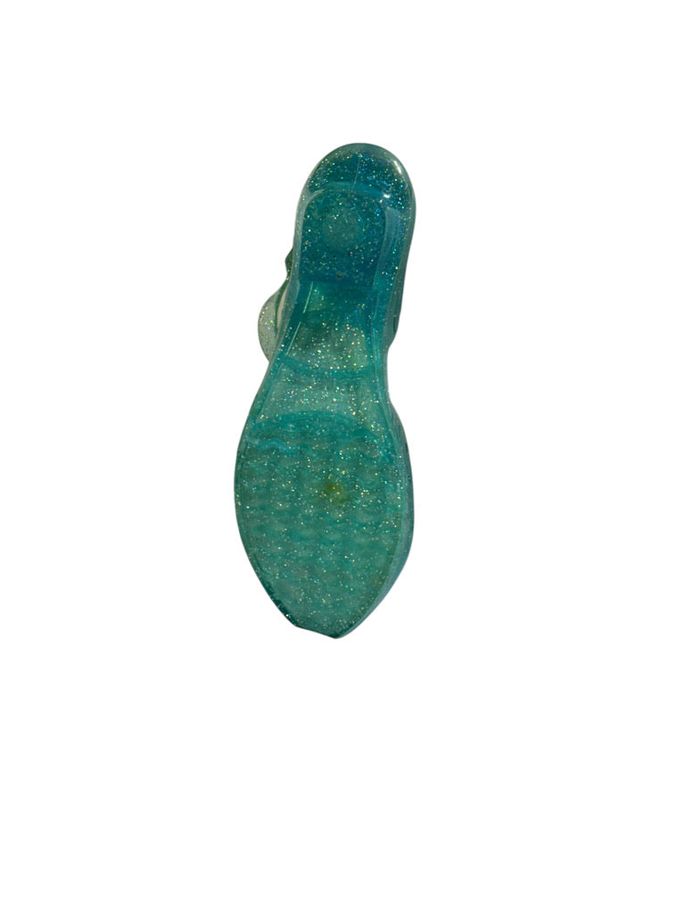 Disney Frozen Elsa Shoes, Sparkly Aqua, Light Up Heels & Snap Buckle with Silver Snowflake