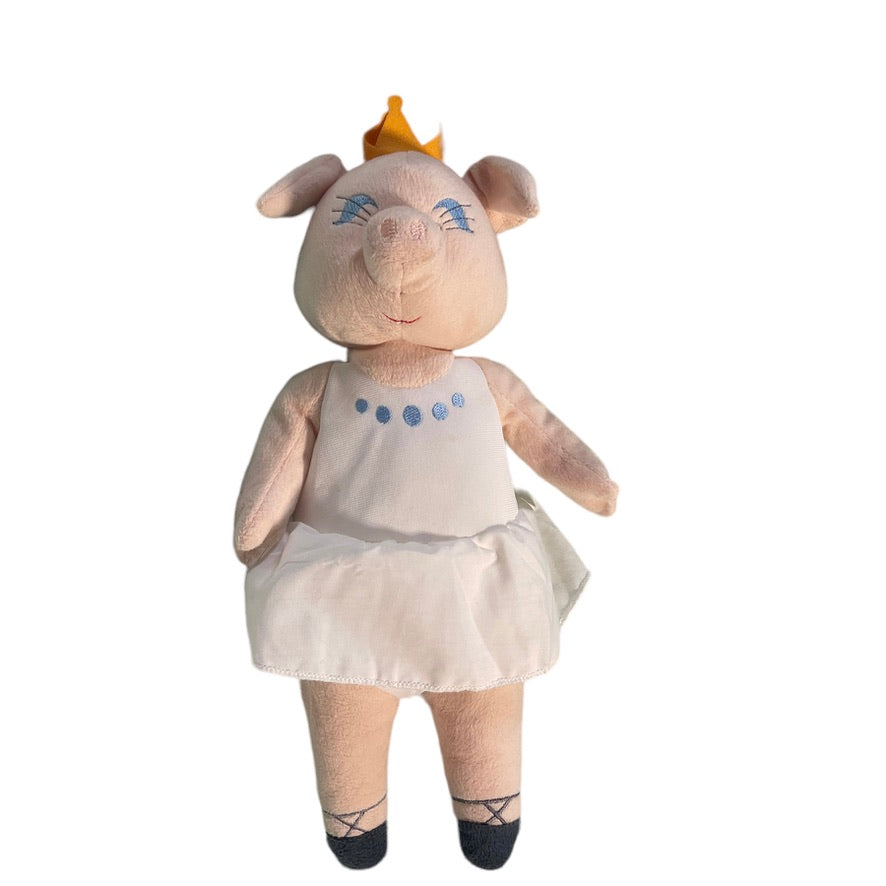 Ikea Klapper Cirkus Princess Ballerina Pig Plush Stuffed Animal Toy with Crown & Curly Tail!