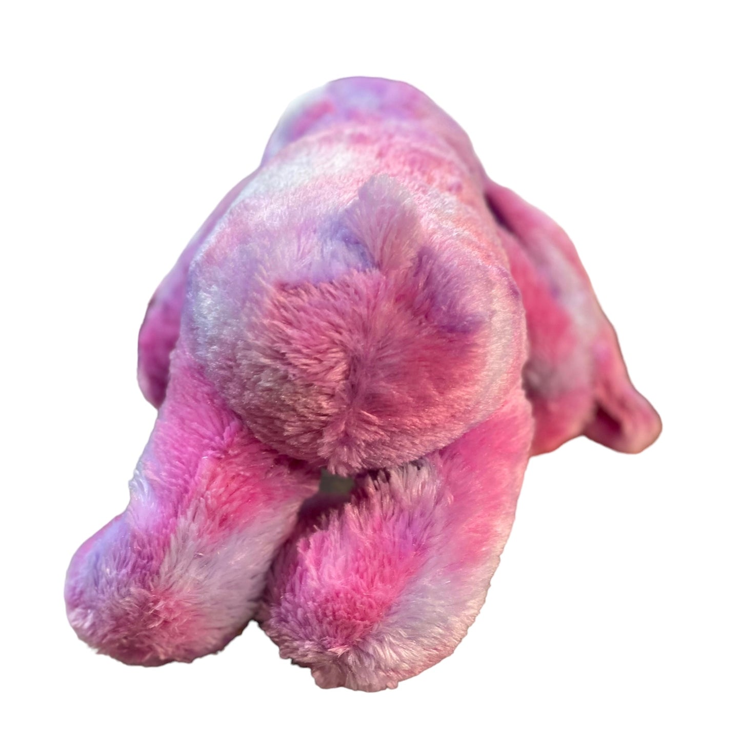 Kellytoy 19" Long Eared Bunny Pink/Purple TieDye Plush Pink Bow Tag Removed GUC