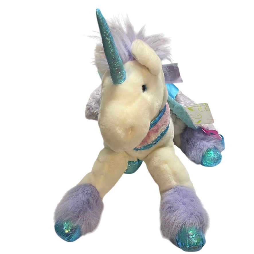 Commonwealth 2003 XL Unicorn Plush with 16x16" Handmade Minky Ribbon Lovey-Beautiful!