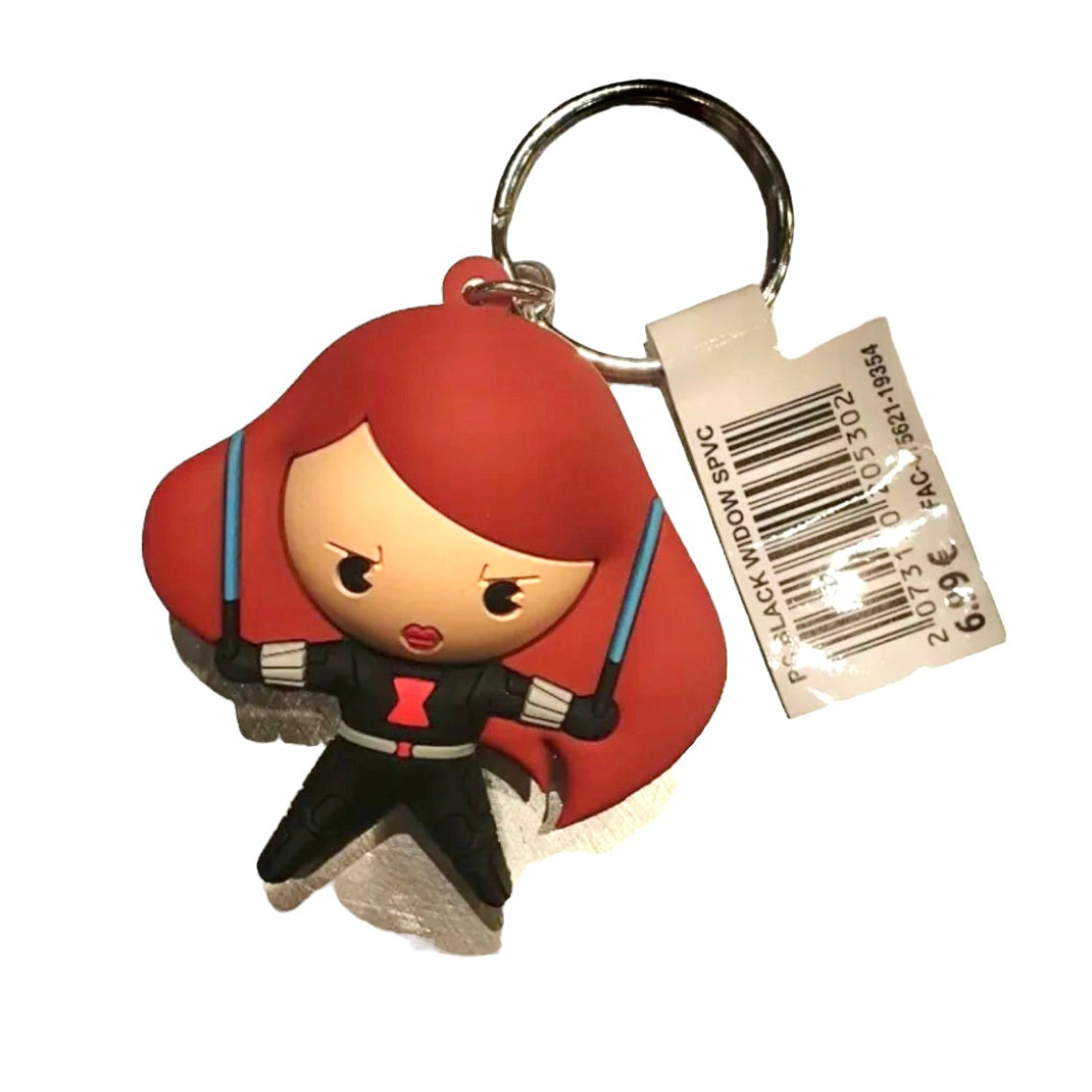 Marvel Collectors 3D Figural Bag Clip Keychain Paris Black Widow PVC