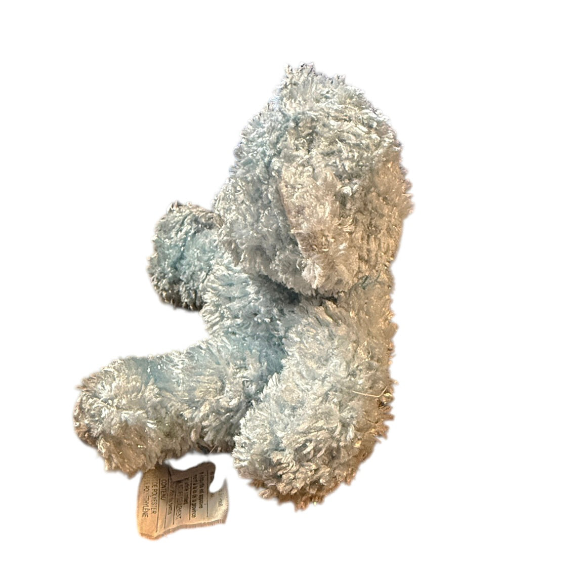 Russ Berrie Light Blue Sparkly Teddy Bear, 'Bubbles' a 5" Plush with Satin Feet  & Chiffon Bow