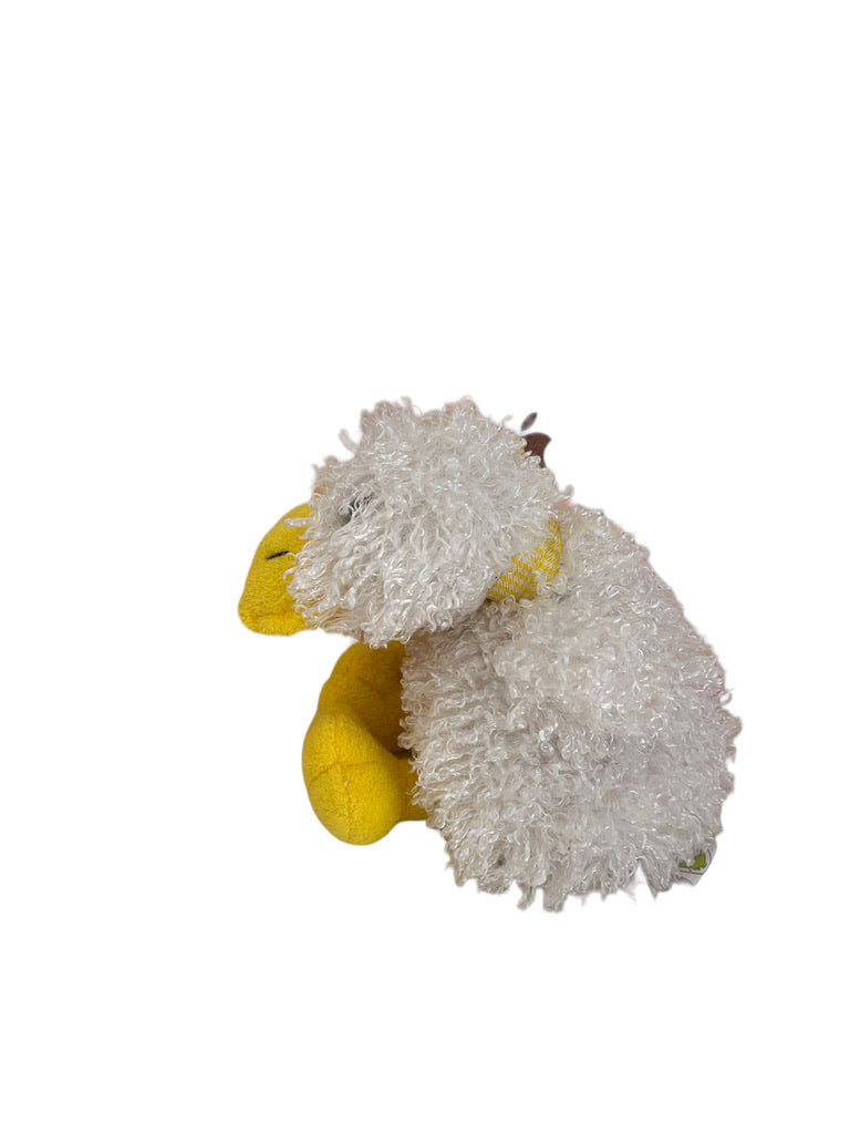 Animal Adventures White & Yellow Duck Plush 8", Big Gingham Bow GUC