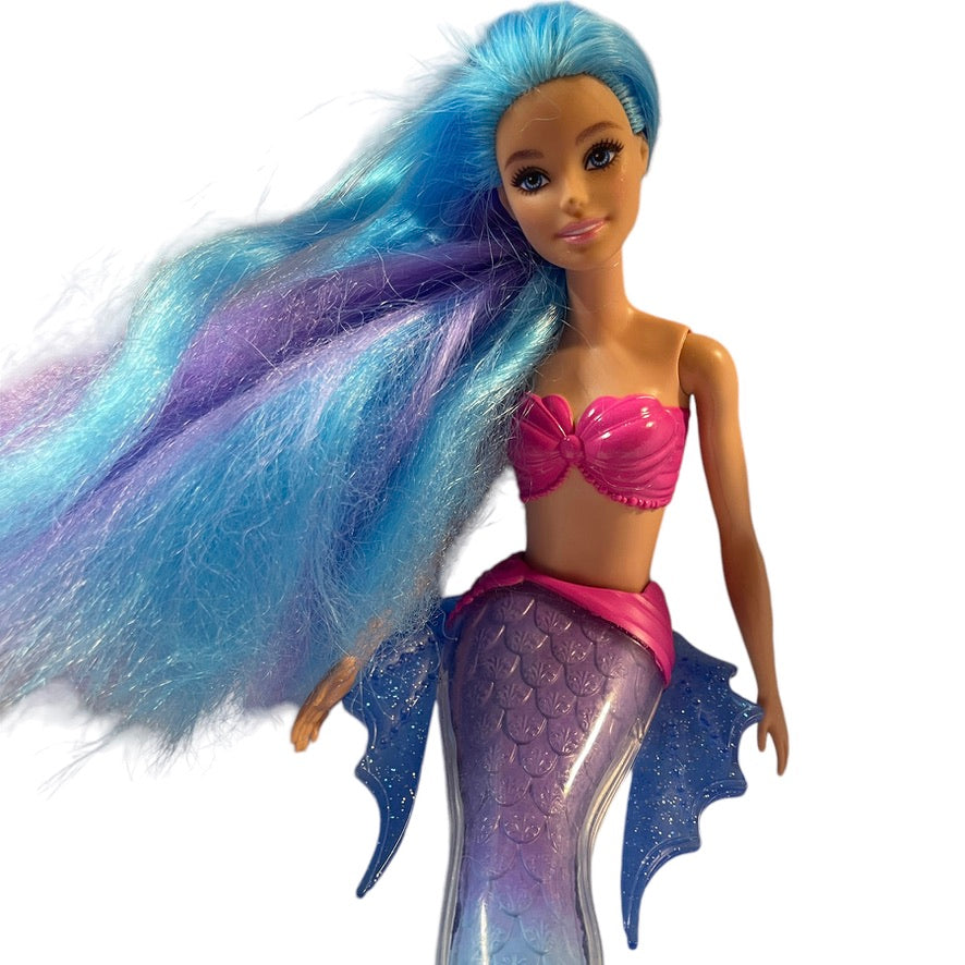 Barbie Princess Mermaid Doll, Blue & Lavender Hair, Shimmery Side & Tail Fins, EXQUISITE!