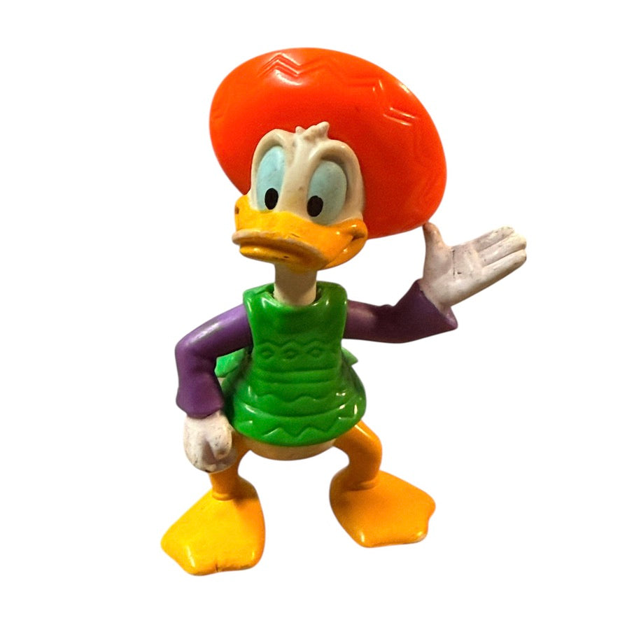Vintage Donald Duck 3.75" Action Figure/Cake Topper in Orange Sombrero Epcot, 1993