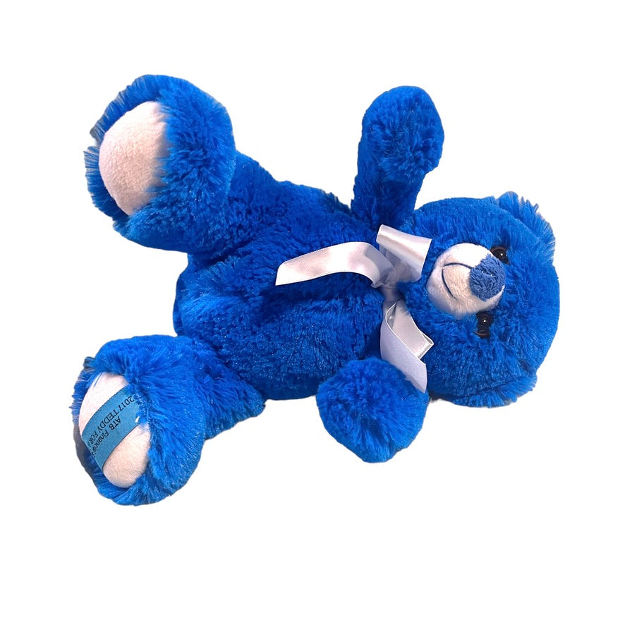 Bearington Cpllection Royal Blue 9.5" Classic Teddy Bear 2017 For ATB Financial, Blue Satin Bow Accent