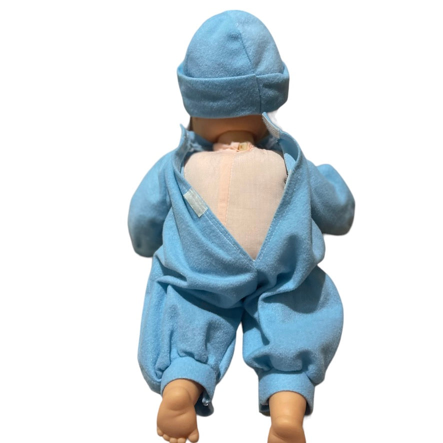 City Toys Soft Body Vintage 1987 Sleeping Baby Doll In Original Blue Outfit