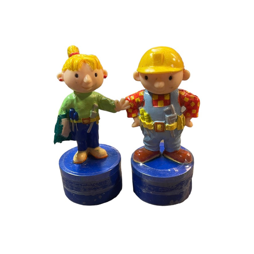 DecoPac Bob the Builder  & Wendy Stampers Cake Toppers Toy Figures Sealed Preowned