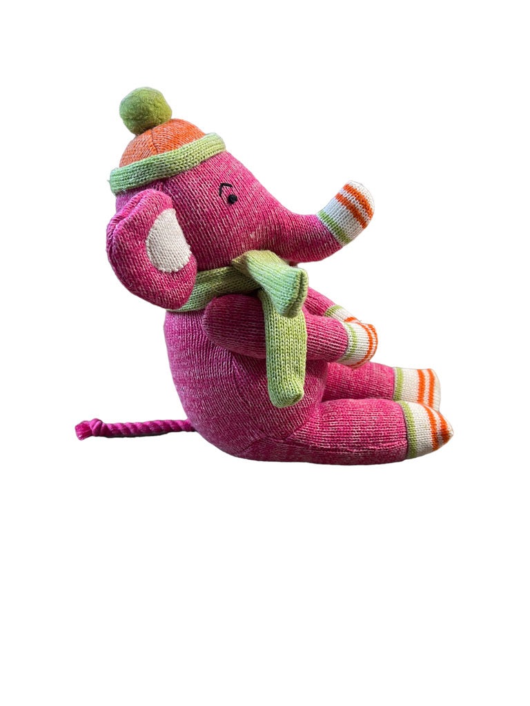 Pink Plush Sock Elephant with Magnetic Hands & Feet by Seasons of Cannon Falls