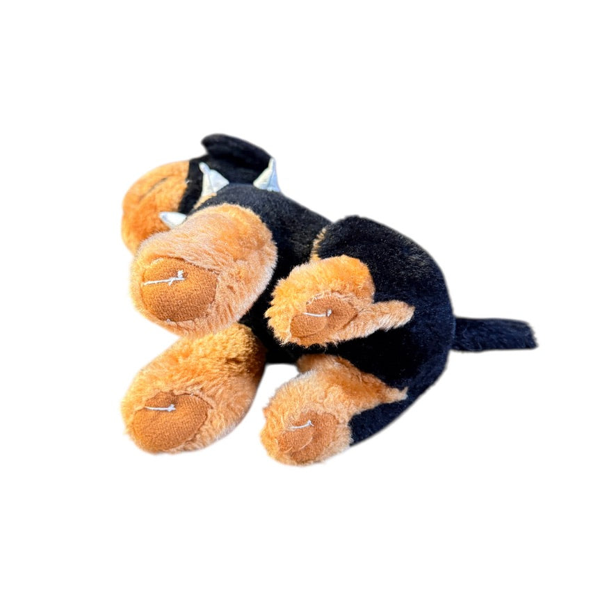 Rottweiler Realistic Plush, 10", Spiked' Collar, Classic Rottie Colours, Sweet Face in GUC