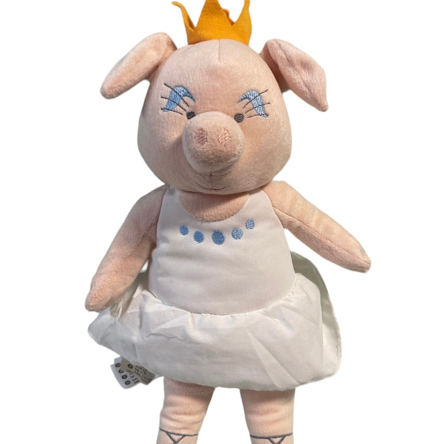 Ikea Klapper Cirkus Princess Ballerina Pig Plush Stuffed Animal Toy with Crown & Curly Tail!