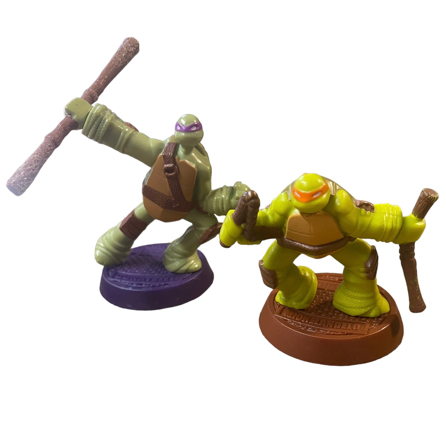 TMNT Lot of 2 Happy Meal Toy Action Figures for Play or as Cake Toppers