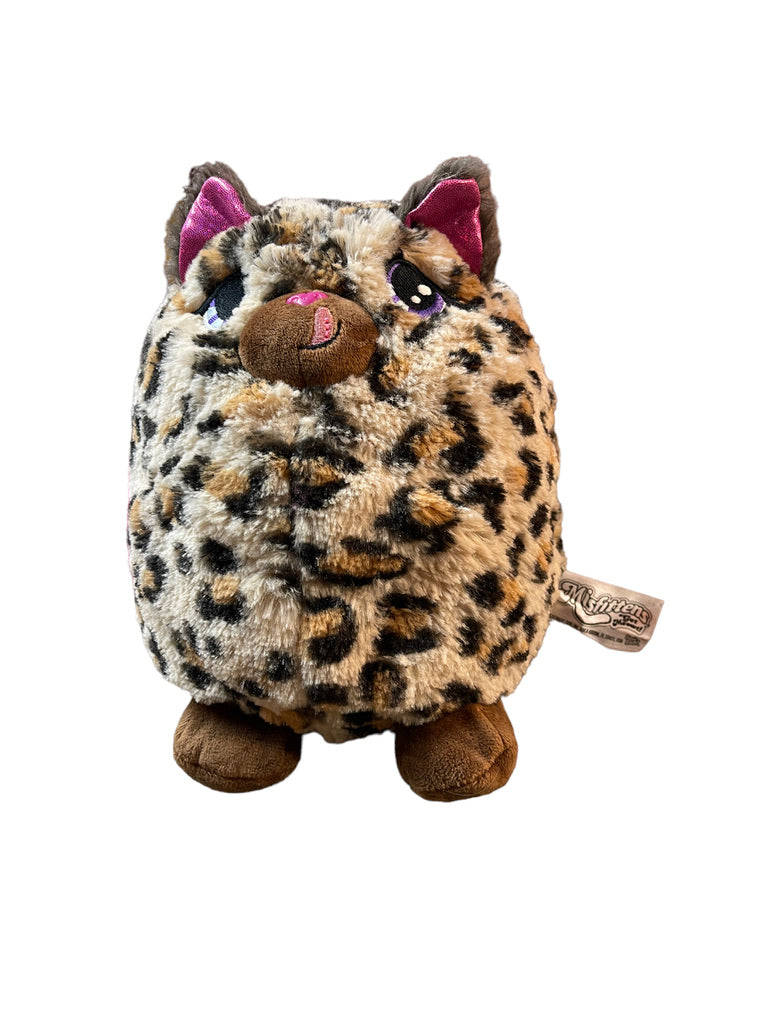 Misfittens ARCHIE 9" Leopard Cat by Basic Fun Cute Embroidered Face, Shiny Ears, Pink Tail