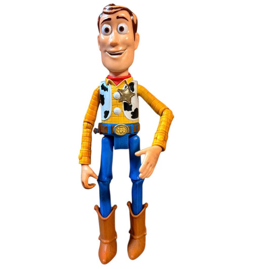 Disney Pixar Woody, 9" Animated Character from Toy Story, Some Paint Loss on Hair, He Talks! in GUC