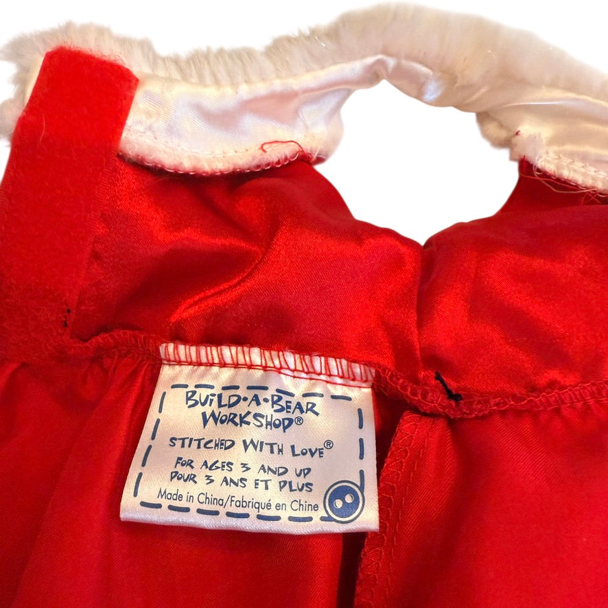 Build-a-Bear Christmas Dress, Red Velvet with White 'Fur' Trim &  Black Sparkly Sequins! GUC