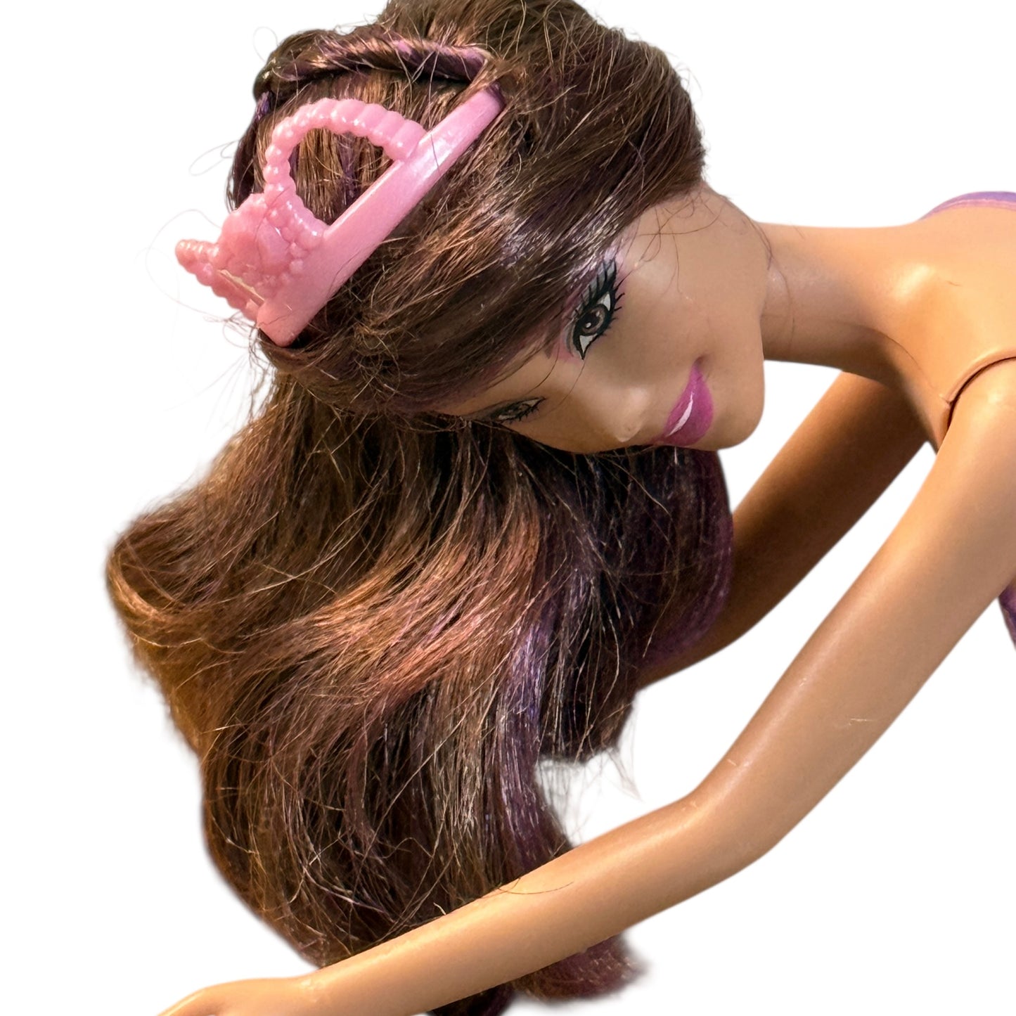 Barbie Dreamtopia Mermaid Doll with Pink & Lavender Fins, Brunette Hair with Purple Streaks