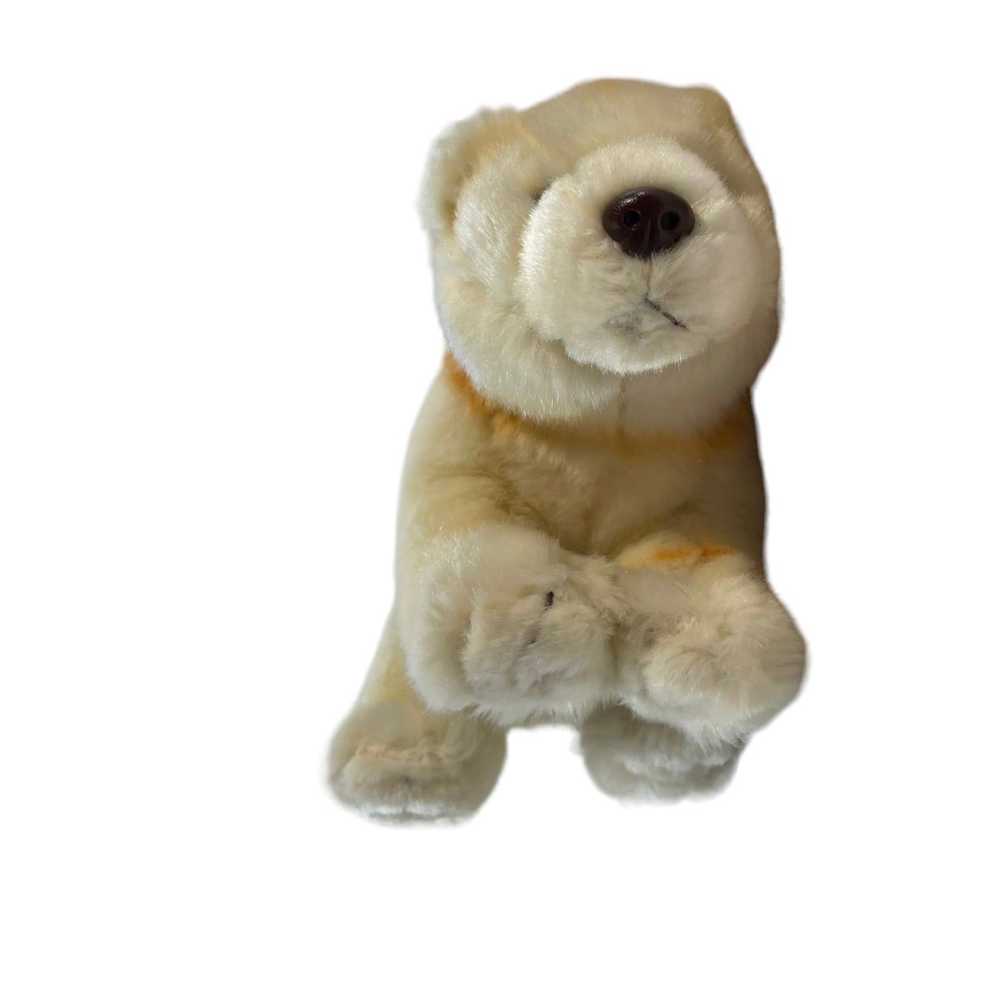 Living Planet White & Caramel Polar Bear Plush, 1986 WWF 9"Blac k Bead Eyes, Plastic Nose