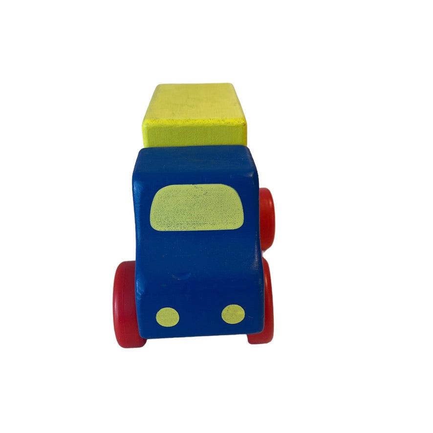 Vintage Wooden Truck, Well Made Wooden Truck in Bright Primary Colours