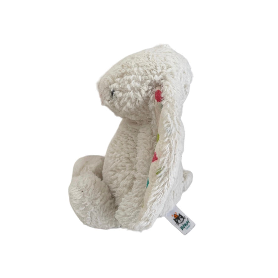 Jellycat Bashful Bunny, White with Polka Dot Ears & Fluffy Tail 7.5" GUC