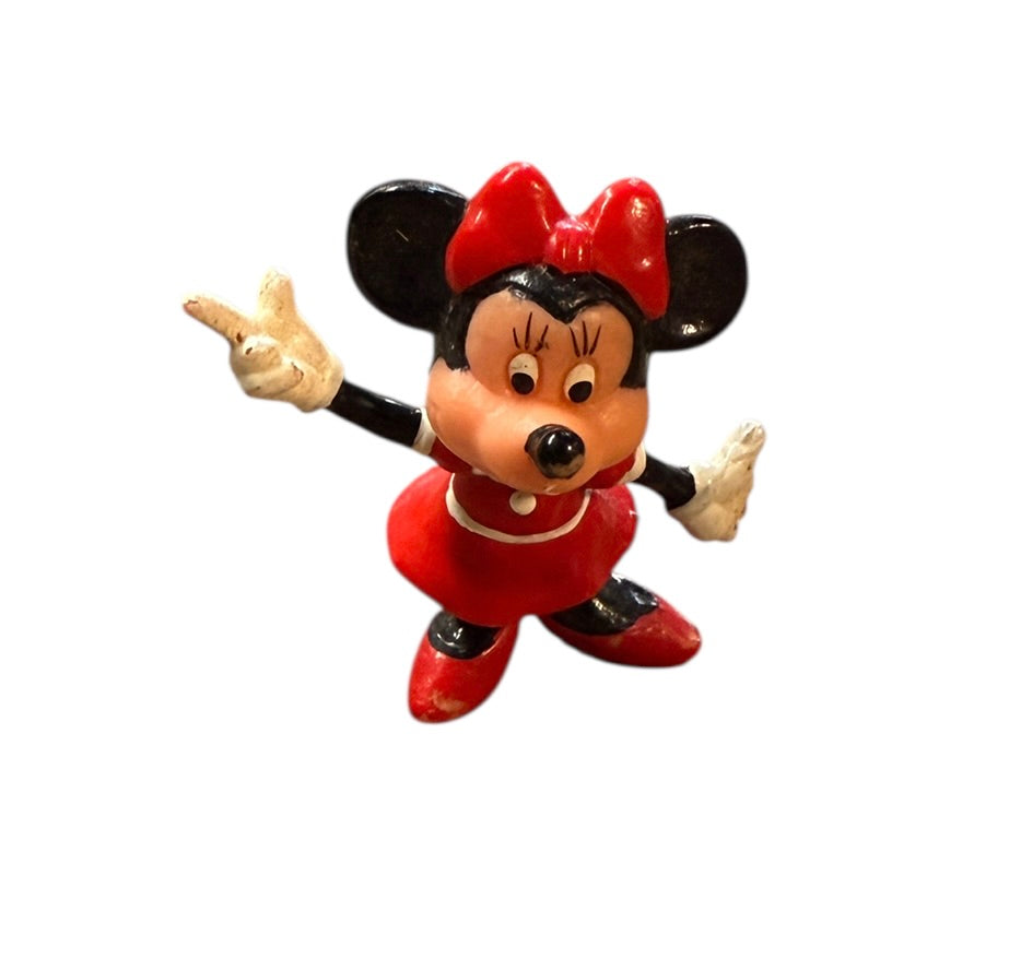 Vintage Disney Mickey & Minnie Action Figures PVC Toys or Cake Topper Miniatures in GUC