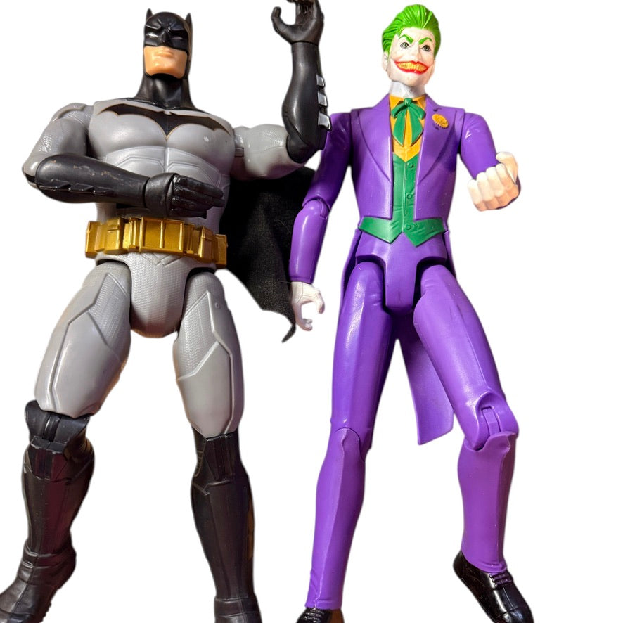 Batman and Joker, DC Comics 12" Action Figures in Good Preowned Condition
