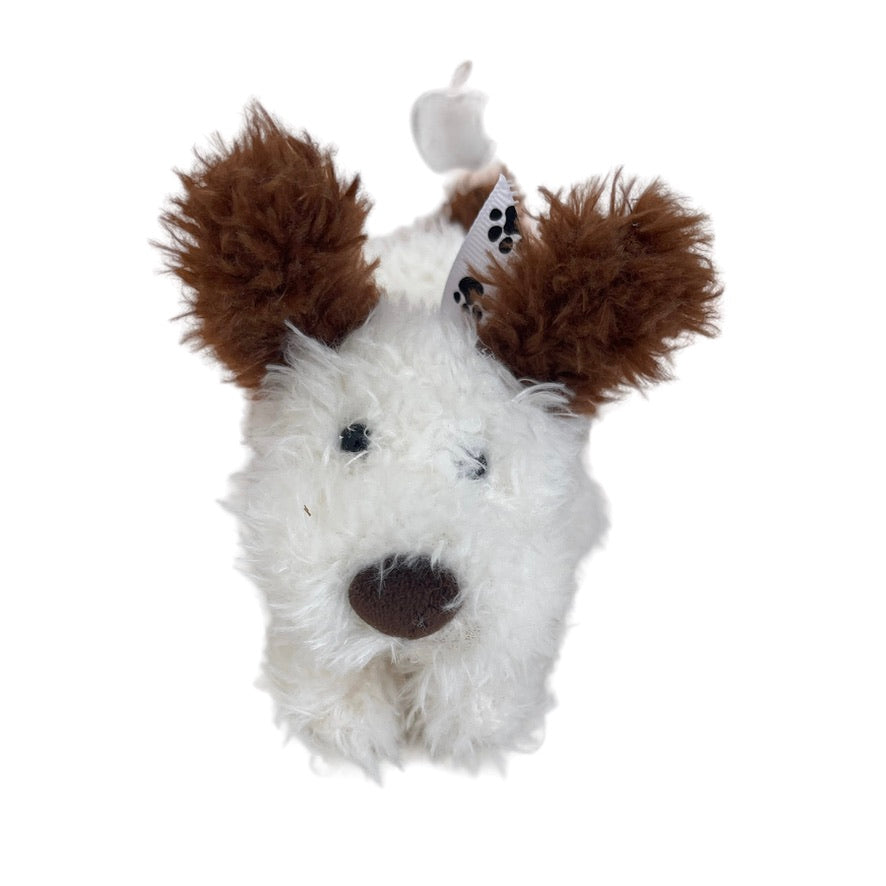 Jellycat Playful Pup, 'Buster' Shaggy White, Brown Ears & Tail, Super Sweet!