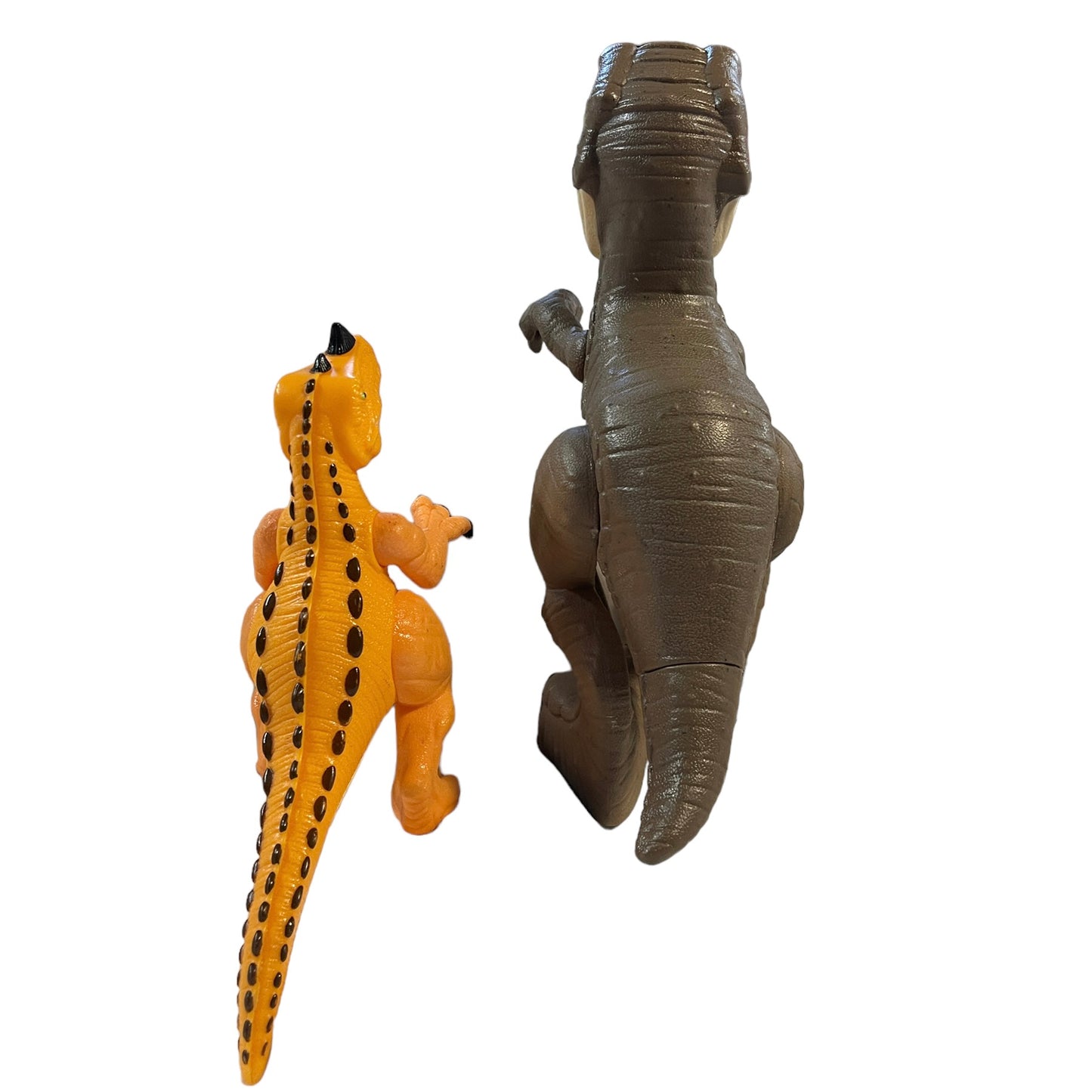 Fisher-PricIe Imaginex Ceratosaurus Orange Horned Dinosaur & Jurassic World T-Rex Dino Attack