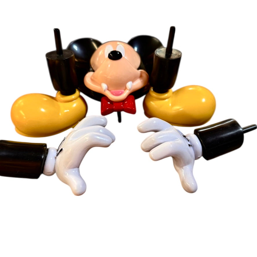 Preowned Disney Vampire Mickey Mouse Jack-o-Lantern Pumpkin Push-In Decoration 5 Pieces