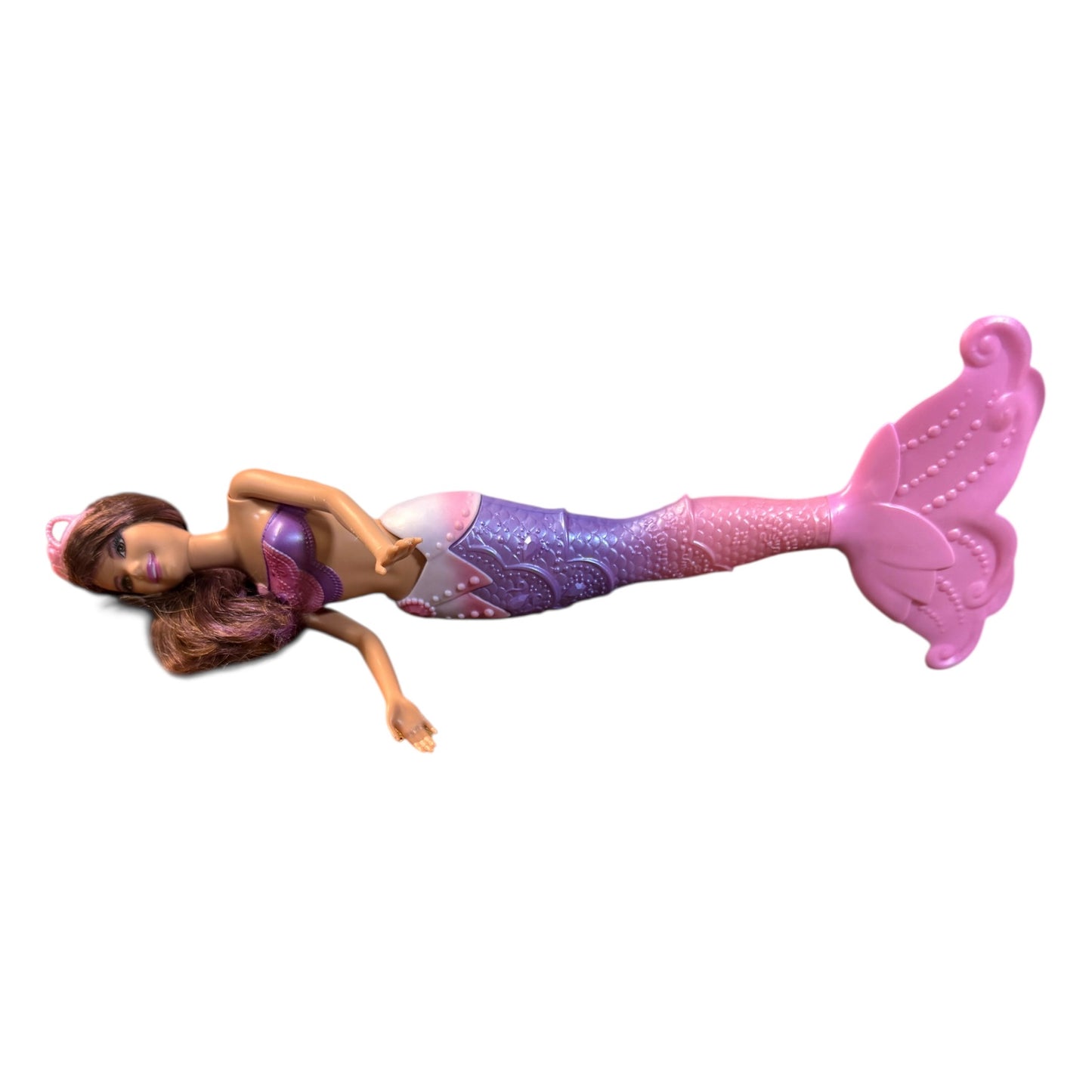 Barbie Dreamtopia Mermaid Doll with Pink & Lavender Fins, Brunette Hair with Purple Streaks