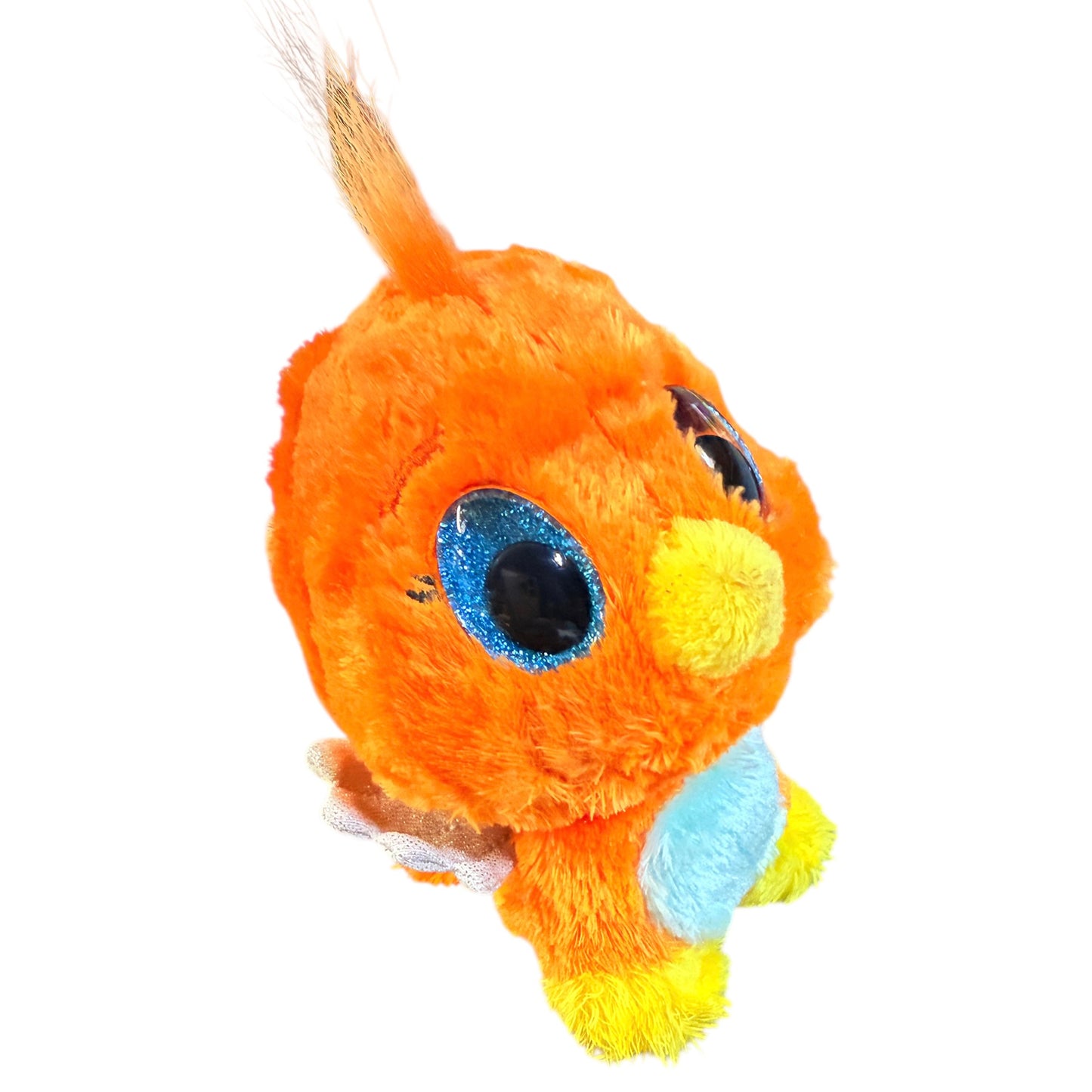 Hatchimal Orange Bird with Silver Wings & Sparkly Blue Eyes, by Spin Master, Preowned