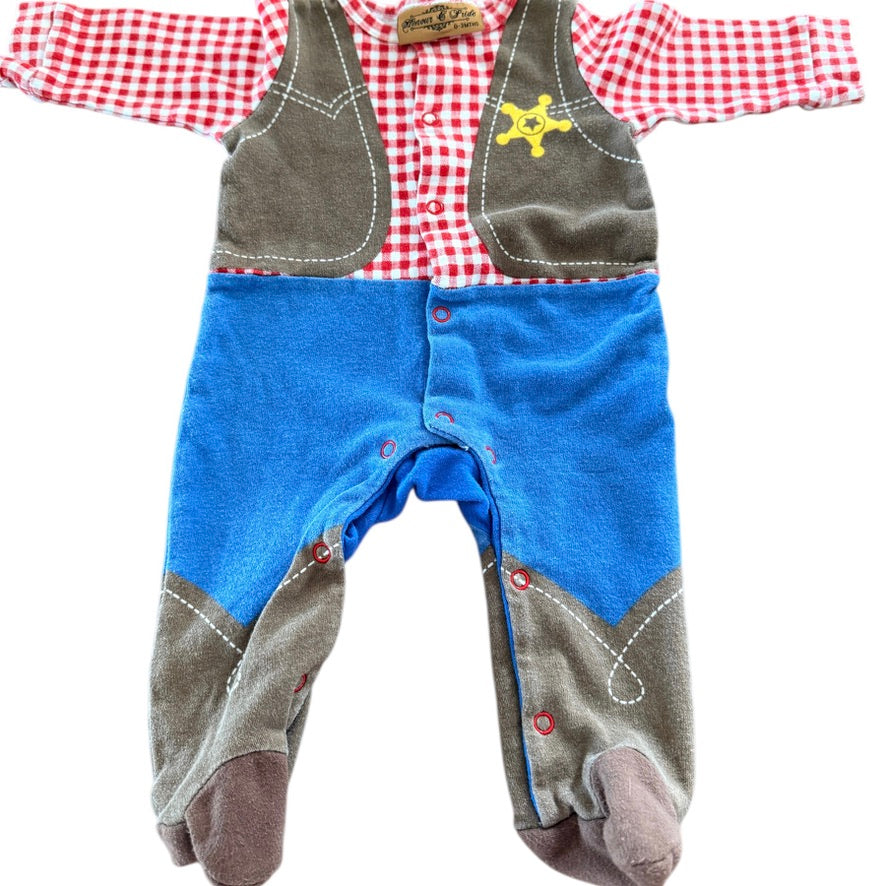 Honour & Pride Preowned Cowboy Themed  Baby Sleeper 0-3 m  Soft , Cozy and so Cute!