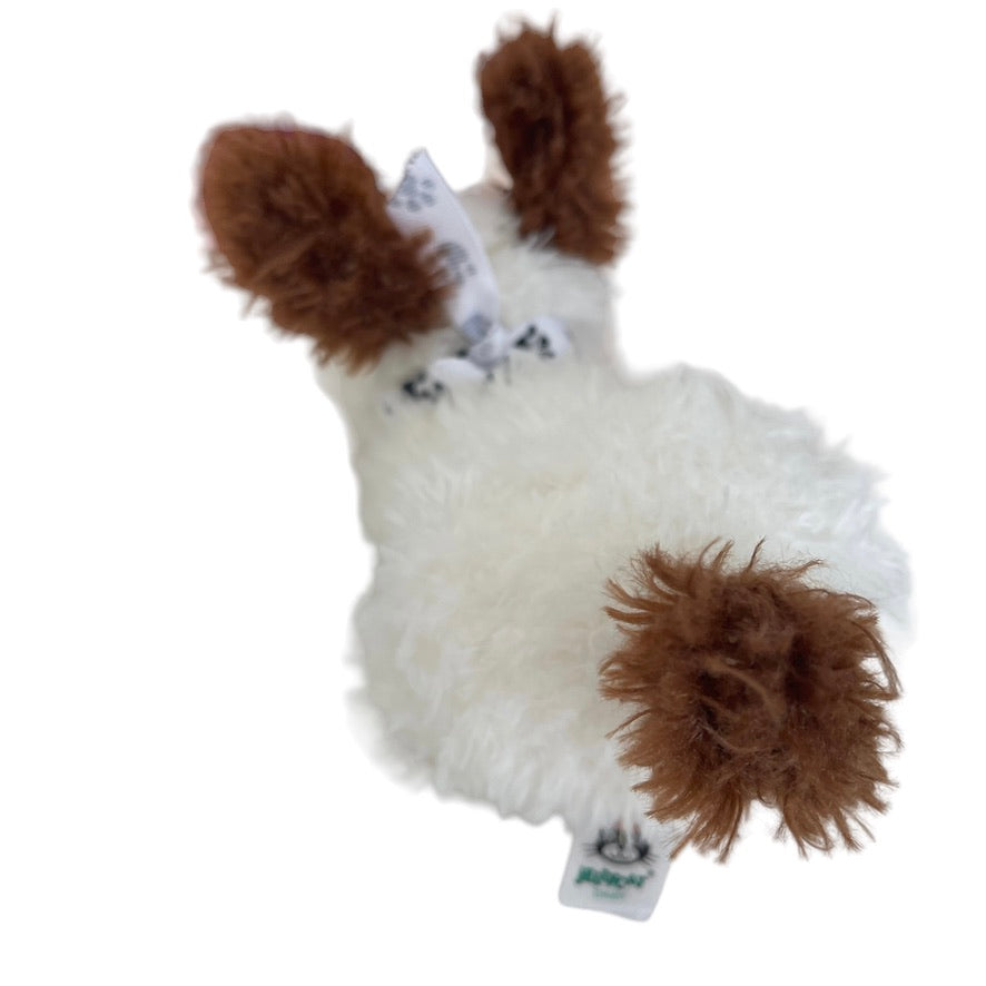 Jellycat Playful Pup, 'Buster' Shaggy White, Brown Ears & Tail, Super Sweet!