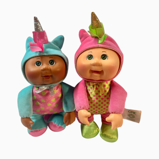 Cabbage Patch 10" Exotic Cuties Unicorn Pair, Signature Fragrance in Excellent Preowned Condition