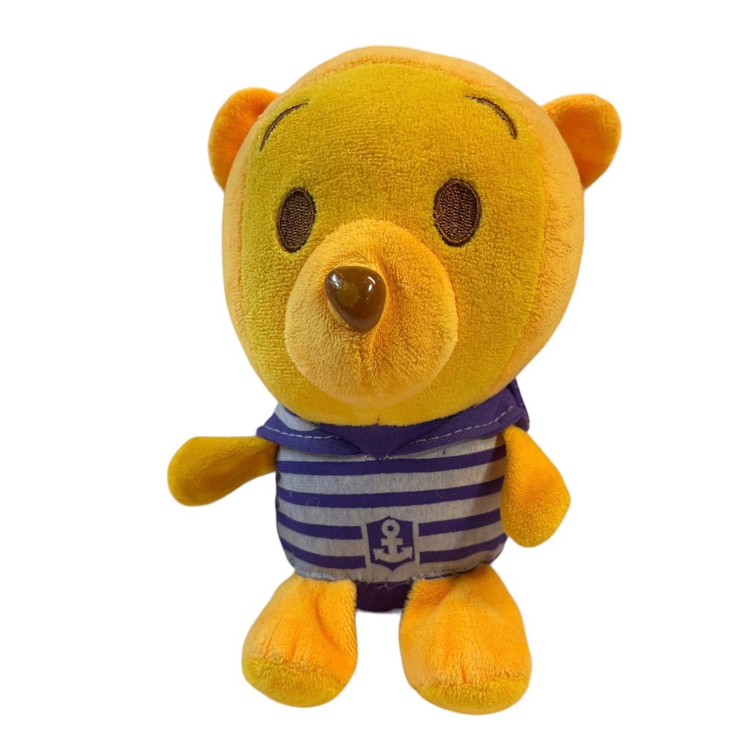 Winnie the Pooh Stuffed Animal Plush with  Embroidered Face  & Anchor Shirt.