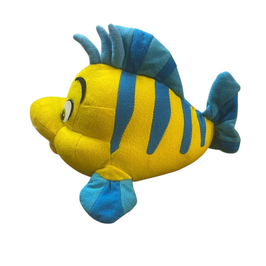 Flounder, From Disney's, The Little Mermaid 10" Bright Yellow & Blue Plush Plastic Eyes, GUC