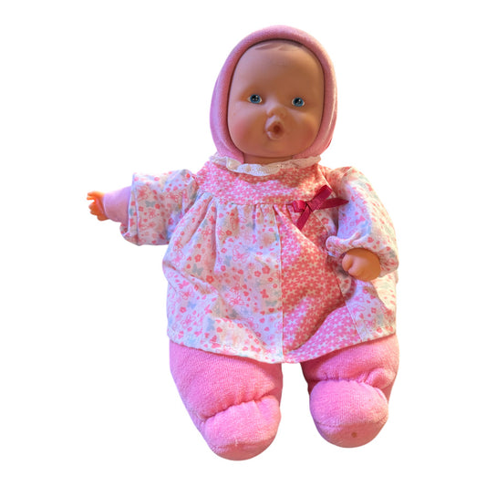 Corolle Babipouce Pink Cotton Flower Baby Doll, Sweet Vinyl Face and Plush Body in GUC