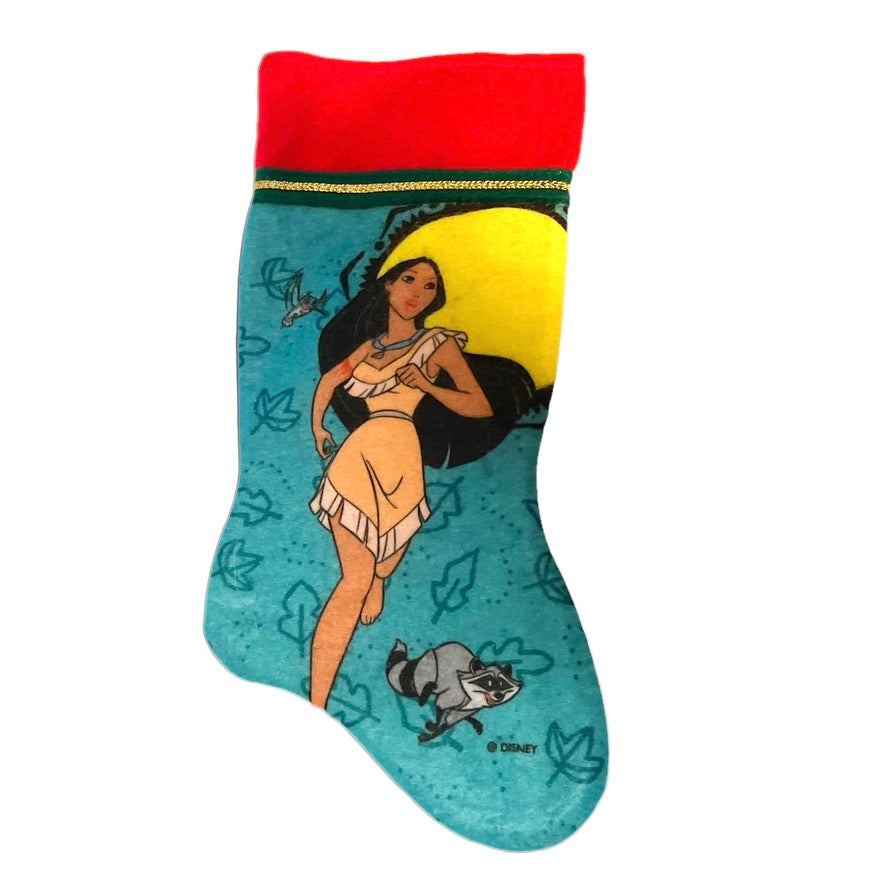 Disney Pocahontas 15" Felt Christmas Stocking, Turquoise, Hard to Find GUC