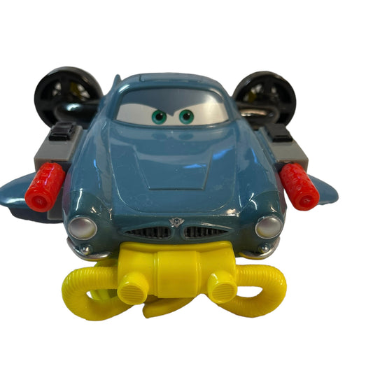 Disney Pixar 2011 Cars 2 Bath Blastin Finn McMissile Submarine Water Toy, Preowned