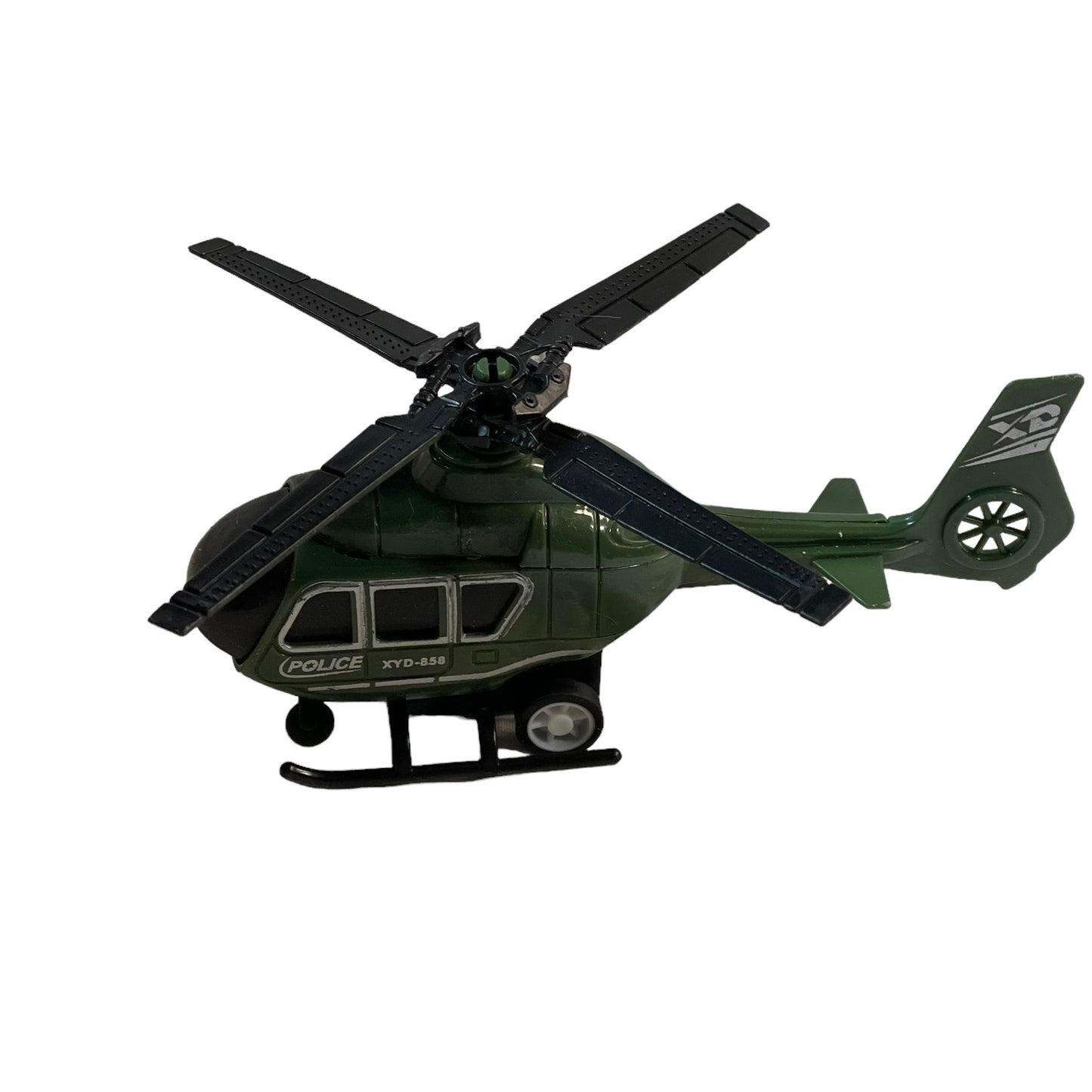 Green Die Cast Toy Aircraft Vehicle Toy Police Helicopter