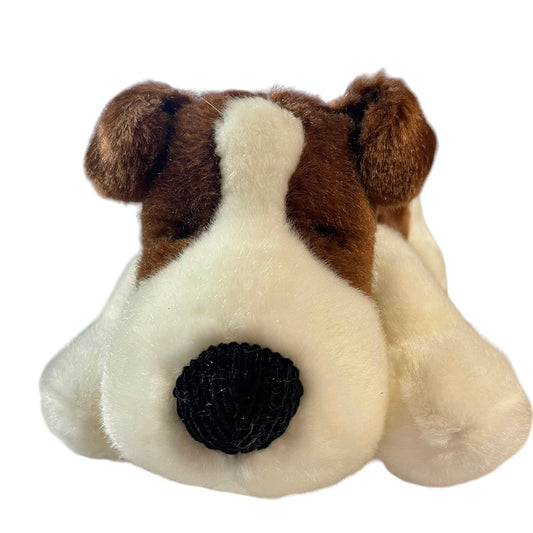 Russ Preloved Fox Terrier Plush, 'Hiccup', Closed Embroidered Eyes , Textured Black Nose