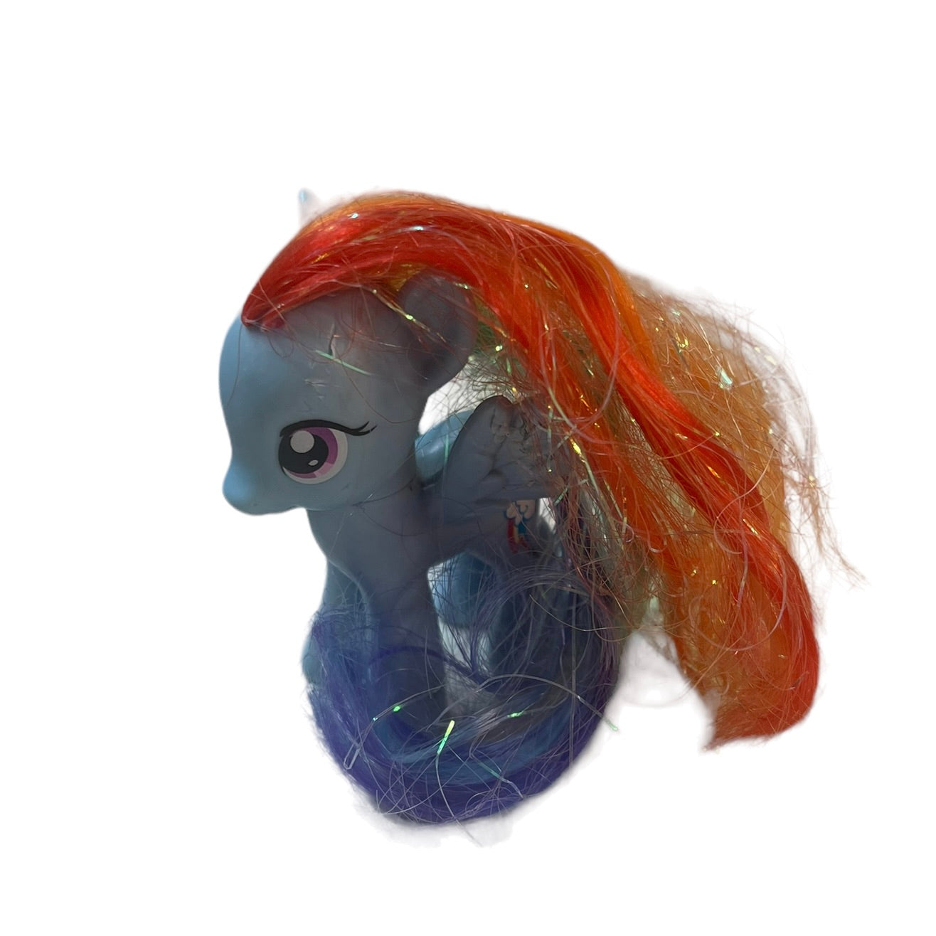 Sparkly My Little Pony 2010 Lot of 2,  Rainbow Dash & Rarity with Tensile Hair